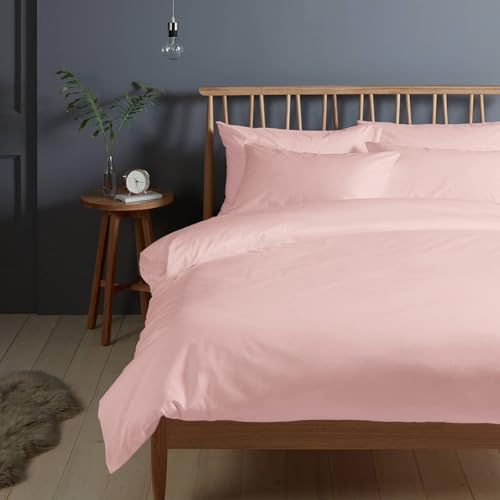 Pizuna Copripiumino Matrimoniale Cotone 240x200 cm Rosa 400 fili 3Pezzi Set | Copripiumino Matrimoniale 100% cotone a fiocco lungo, trama sateen, 240x200 cm, colore Rosa Chiaro, 400 fili, con 2 federe