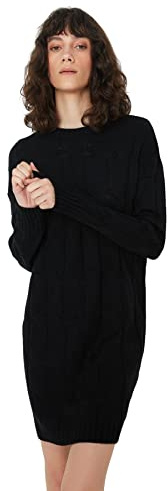 TRENDYOL Damen Regular Standard Regular Dress, Schwarz, S EU