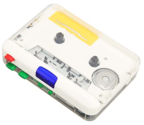 Convertitore da Cassetta USB a MP3, Convertitore da Nastro Stereo Portatile a MP3 USB Ricaricabile con Jack da 3,5 Mm e Pulsanti Colorati per Altoparlanti Portatili, Masterizzatore CD