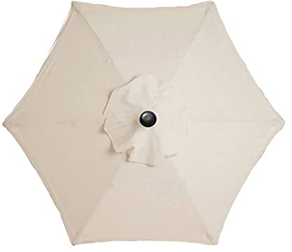 TWSOUL Replacement Parasol Fabric Cover, 3 m 6 Rib Parasol Replacement Canopy Cover, Anti-Ultraviolet Patio Umbrella Cloth Cover (White, 3 m / 6 Ribs), 3m / 6 Rippen