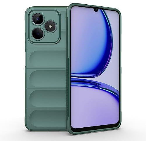 TINGYR Coque pour Realme C53, Housse Silicone Ultra Mince, TPU Silicone, Anti Rayure, Anti Chute, Léger, Housse Étui pour Realme C53 Smartphone.(Vert Noir)