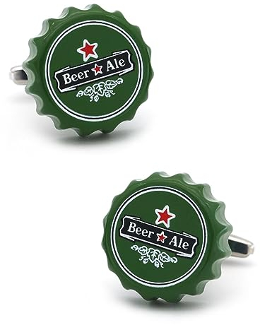 YAHOYA Mode Flaschenverschluss Manschettenknöpfe Qualität Messing Material Grüne Farbe Bier Manschettenknöpfe