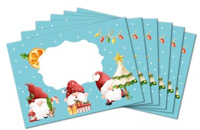 Umschläge mit Kindermotiv Weihnachtsmann Tomte Gnome Weihnachtsmotiv für Einladungskarten Gutscheine Geldgeschenke DIN C6 (12 Umschläge/selbstklebend mit Abziehstreifen)