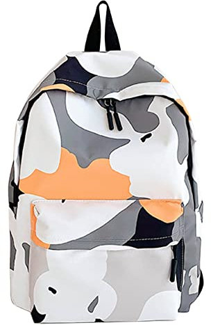 FGUUTYM Rucksäcke Herren Militär Mode Camouflage Rucksack Outdoor Schultasche Freizeit Campus Rucksack Notebook Tasche Große Kapazität Tasche Coole Rucksäcke Mädchen (Grey, One Size)
