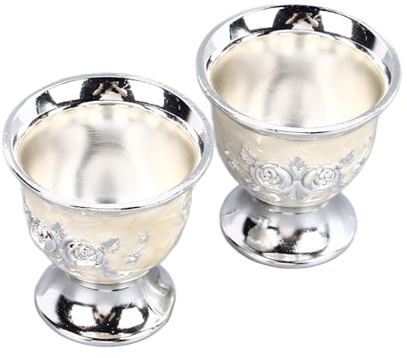 Lot de 2 Gobelets à Calice Vintage, Tasses à Vin Royales, Calice en Argent, Décor Médiéval, Gobelet Gothique, Sculpture, Gobelet à Vin, Gobelet à Calice Vintage pour Boire du