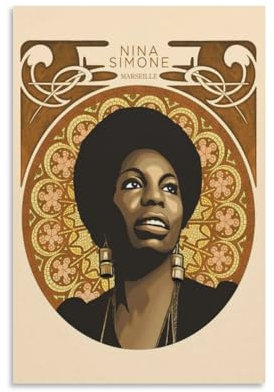 Nina Simone Vintage Leinwand Poster Dekorative Malerei Wandkunst Bild Druck Moderne Dekor 50 x 75 cm