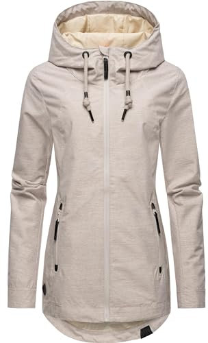 Ragwear Damen Übergangsjacke leichte Jacke Kurzmantel wasserdicht mit verstellbarer Kapuze Zuzka Intl Bone24 Gr. XS