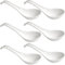 homEdge Elegant 6.7-Inch Chinese Porcelain Spoons - Set of 6, Perfect for Serving Soup and Desserts