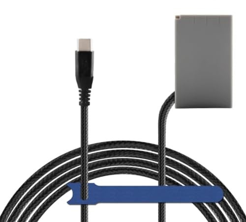 Camaisa Braided Cable TYPE-C to EP-5F DC Coupler EN-EL24 Dummy Battery for 1 J5 1-J5 1J5 Digital Cameras