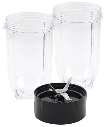 XUBOR Replacement Cross Blade + 2Pcs 16Oz Cup Set, for Magic Bullet, Replacement Parts Compatible with 250W MB1001 Blender Lame du mixeur