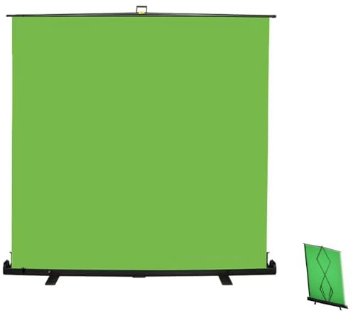 ZIUSFAC 4×6.5ft Green Screen Backdrop Portable Large Photography Backdrop Pull Up Green Background Wrinkle-Resistant Fabric For Photo Studio Video Shooting