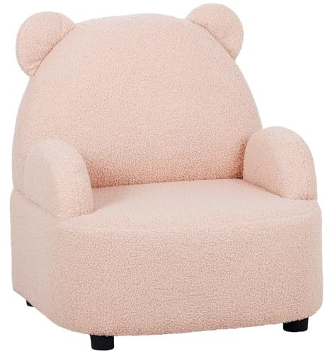 AIYAPLAY Kids Armchair, Bear Shaped Toddler Chair, Baby Armchair for Bedroom Playroom Living Room, for Boys and Girls Aged 18 Months to 3 Years - Pink