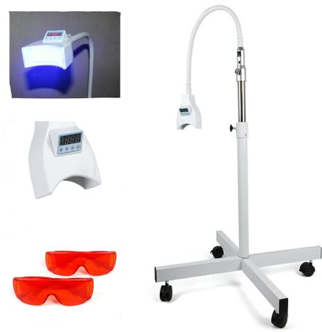 Bleaching Zähne, 21W 9000mcd Lichtintensität Dental Teeth Whitening Bleaching Lampe LED-Verjüngungs-Technologie, Zahnbleaching Set 465-470nm Wellenlänge Zahnarzt Instrumente 3fache Vergrößerung
