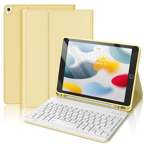 Keyboard Case for iPad 9th Generation 2021 10.2 Inch, Detachable Wireless Rechargeable Keyboard for iPad 8th/7th Gen, Slim Folio Stand Cover with Pencil Holder for iPad Pro 10.5 / iPad Air 3rd Gen