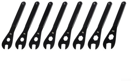 QOXEZY Bicycle Headset Spanner Bicycle Cone Spanner Hub Wrench Carbon Steel Axle Hub Cone Wrench 20.6cm Long 65Mn Steel Mountain Road Bike Front Rear Axle Spanner Disassembly Tool (20MM)
