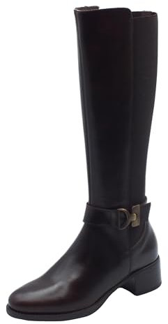 Nero Giardini I411750D Manolete Cuoio Stivali Eleganti Donna Pelle Lampo Elastico Tacco Basso (Taglia 36)