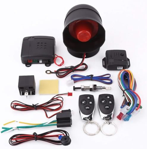 Universal Car Alarm System - Keyless Entry Bluetooth, 2 Remote Controls, Vibration Sensor, Speaker 120dB