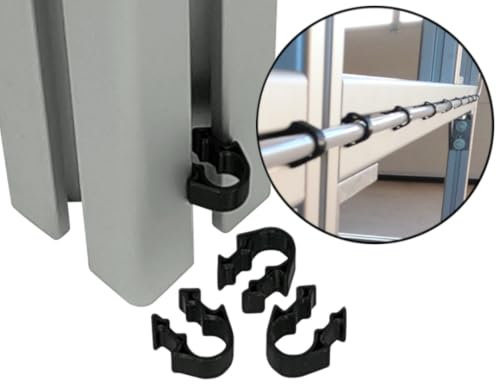 Clips zur Kabel Befestigung an Konstruktionsprofil Schnelle Befestingung mit Push-Click Funktion Schelle Halter Kabelclip für Aluprofile (I-Typ Nut 8, Innendurchmesser 7mm, Schwarz, 100, Anzahl)