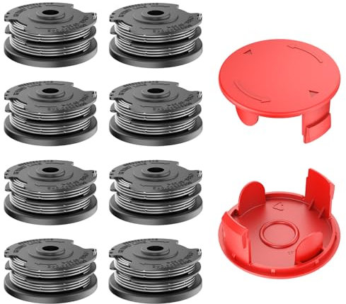 EVENLINKICS Fadenspulen f016800351 für Bosch Rasentrimmer,Kompatibel mit bosch rasentrimmer spule,für bosch rasentrimmer ersatzteile. (8 Ersatzfadenspule, 2 Trimmerabdeckung)