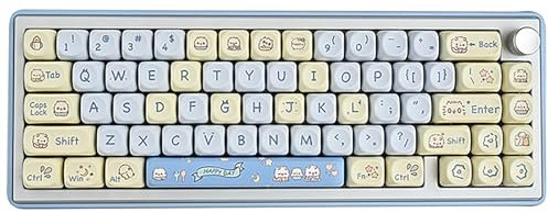 Xtroml Cat Cute Keycaps MOA Profile Keycaps,Custom PBT Keycaps for Mechanical Keyboard,140 Keys Dye-Sub Cute Keycaps for Mechanical Keyboard,A