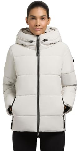 khujo Damen Winterjacke warme Steppjacke mit Verstellbarer Kapuze Fanc2-YM Cotton Cream Gr. M