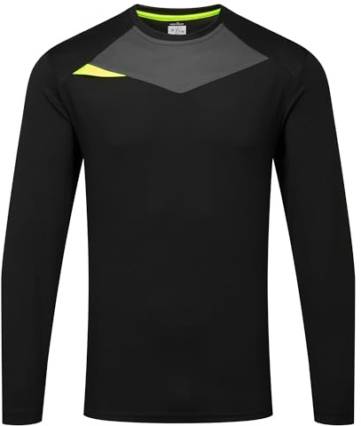 Portwest DX415 DX4 Long Sleeve Work T Shirt with Moisture Wicking Silver Ion Treated Polyester Fabric, Slim Fit Active Design, UPF 40 Sun Protection and Chest Panel for Corporate Branding