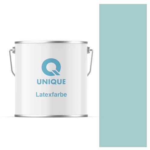 Q UNIQUE Latexfarbe 5L (ca.35m2) Minzblau Innenfarbe Wandfarbe Deckenfarbe Klasse 3 Mattfarbe Scheuerfest Hohe Deckkraft