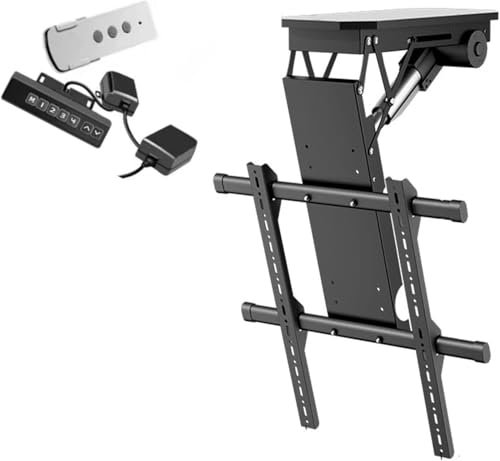 HGOuhK Support de Montage TV Support TV au Plafond - Support TV motorisé, Support TV électrique au Plafond avec télécommande et Commande par Interrupteur