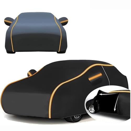Auto Abdeckplane für 𝖮pel 𝖠dam 2012-2024 Wasserdicht Autogarage Abdeckung Staubdicht Atmungsaktiv UV-beständig Autoabdeckung Mit Nachtreflexionsstreifen(Schwarz)