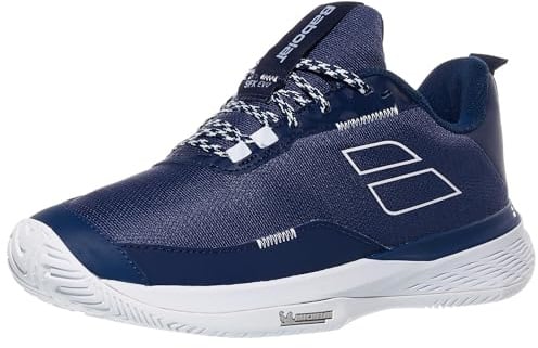 Babolat Men's SFX Evo All Court Tennis Shoes, Dark Blue/White, 10.5 UK