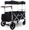 FUXTEC Bollerwagen faltbar FX-CTL900 Schwarz mit Dach - Transportwagen klappbar |inkl. Hecktasche mit Schuhfach & Komfort-Schiebegriff | 5-Punkt-Gurt | Handwagen/Leiterwagen - Das Original