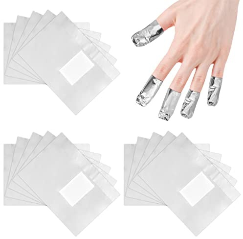 Nail Polish Remover Wraps Pad Pellicola di alluminio per rimuovere lo smalto per unghie, per rimuovere rapidamente e delicatamente lo smalto per unghie (500 pezzi)