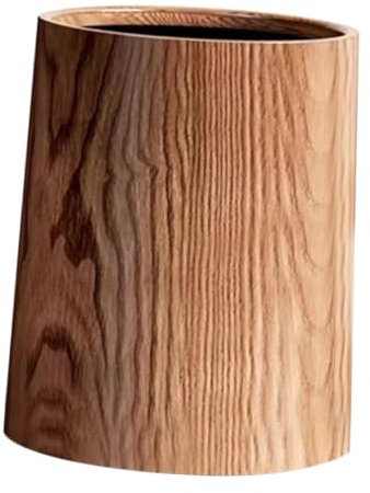 HOOTNEE Holz Mülleimer Runder Kleiner Mülleimer Für Büro Und Bad Mit Großem Fassungsvermögen Für Hausmüll Und Organisation