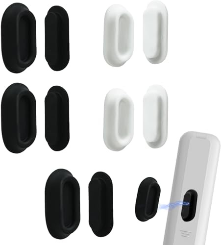 JINGIHE 5pc Magnetic Remote Control Holder, Wall Mount, No Drilling, Self Adhesive Organizers Storage for TV, Fan Remotes, Air Conditioner, Home Office Remote Holder, Strong Magnet (Black+White)