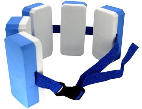 Schwimmgürtel für Erwachsene und Kinder, Einstellbare Nylon Schwimmgurt mit 5-Block, Schaumgürtel Schwimmhilfe Gürtel, Aqua Jogging Gürtel Schwimmlernhilfe für Wassergymnastik Wassersport (Blau)