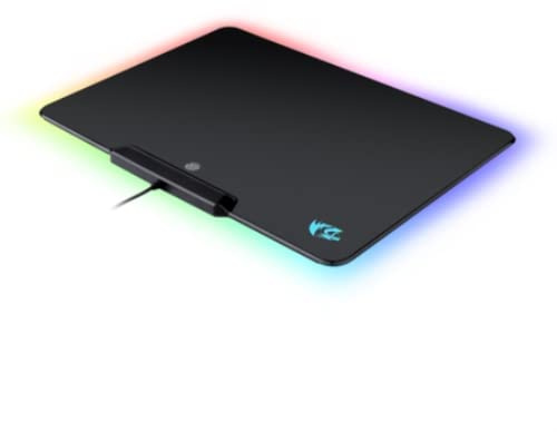 Alfombrilla Gaming RGB con Superficie Suave, Base Antideslizante, Bordes cosidos; Ideal para Juegos precisos y Mejorar la Experiencia de Usuario.