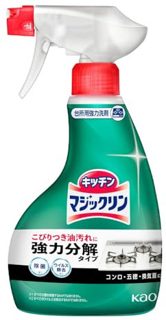 Kao Magiclean Kitchen Cleaner Deoiling Foam Spray, 400ml – Powerful Degreaser for Stovetops, Range Hoods & Ovens, Citrus Scent, Japan Import