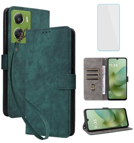 RFID Phone Wallet Case for Motorola Moto G06 Power/Go6 Power/G06/Go6 Green | with Screen Protector,Leather Flip Cover,Kickstand,Women Men Mobile Phone Case for Motorola G06Power Moto G o6 Go 6 Power
