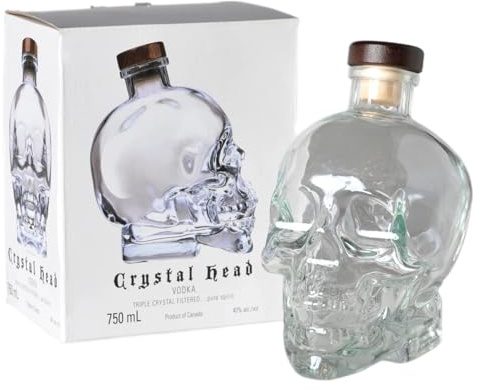 Crystal Head Vodka 750ml (Boxed) – Ultra-Pure Canadian Vodka in Iconic Skull Bottle – Triple Crystal Filtered, 40% ABV – Gift-Ready Collector’s Edition