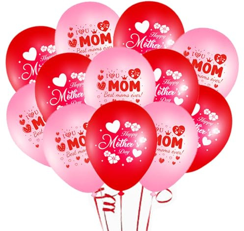 Ovanda 20 Stück Muttertag Luftballons Rosa, Muttertags Rosa Latexballons, Mama Geburtstag Luftballons, Alles Gute zum Muttertag beste Mama, Muttertags Party Dekoration, Muttertagsgeschenke für Mamas