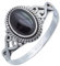 mantraroma Ring Silber Damen Onyx Edelstein schwarz ausgefallen verspielt