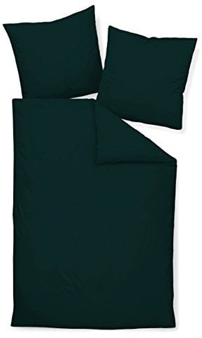 Janine Mako Satin Bettwäsche Uni Colors 240 x 220 cm schwarz