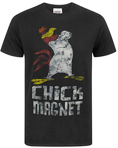 LOONEY TUNES Chick Magnet Men's Distressed Black T-Shirt