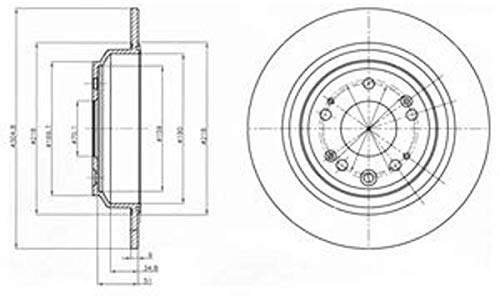 DELPHI BG4196C 2x Bremsscheiben Hinten Ø305mm voll für HONDA ACCORD VIII (CU) 42510TL0G51 42510TL0G50
