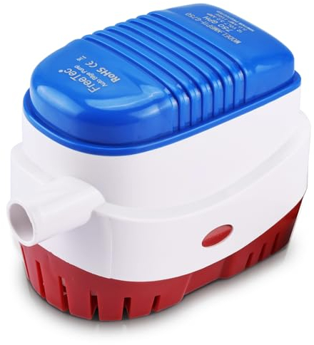 FreeTec Bomba de achique sumergible automática para barcos 750GPH 12V con interruptor de flotador para embarcaciones marinas Yacht Caravan Camping