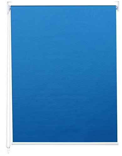 Mendler Rollo HWC-D52 90x230cm Sonnenschutz Blickdicht - blau | Fensterrollo, Seitenzugrollo, Jalousie, Verdunkelung