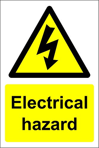 Warning Electrical hazard safety sign - 1.2mm Rigid plastic 150mm x 100mm