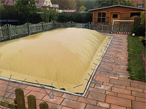 Aufblasbare Abdeckplane für Pool rechteck 5,00 x 9,00m, Farbe: Sand, Air Cover, wasserdicht, reißfest