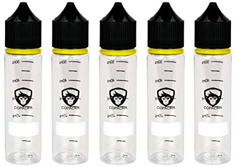 Copackr 5x 60ML V3 - Chubby Gorilla Plastic PET Dropper Bottles with measurement for oils, liquids, ink and chemicals - perfect for travel - With childproof cap