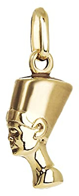 NKlaus Nefertiti in 3D Kettenanhänger 12mm Gelbgold 333 8 Karat Gold Ägypten Königin 7984